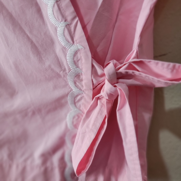 Madewell Pink Embroidered Side Tied Wrap Top Blouse Cotton Size S ? - Picture 11 of 12